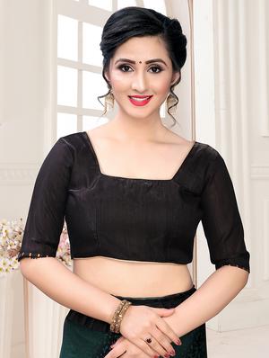 foil printed saree with blouse - 17508210 - Standard Image - 3
