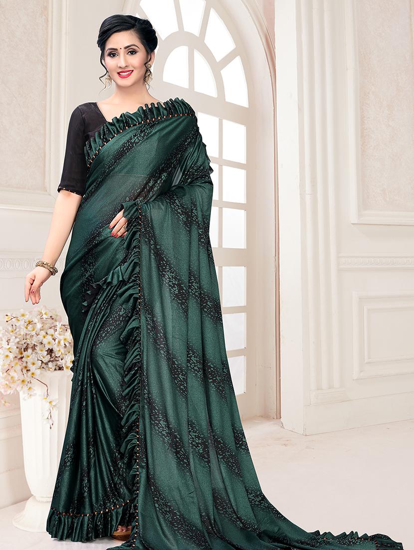 foil printed saree with blouse - 17508210 - Zoom Image - 1