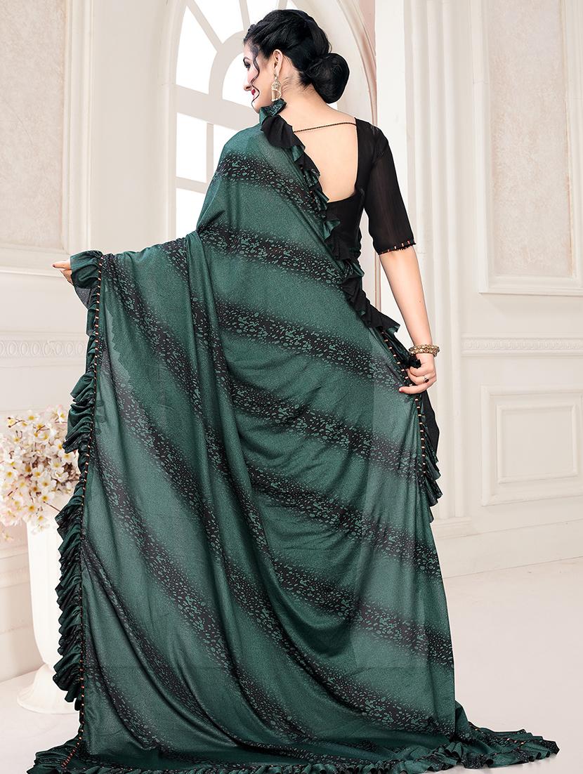 foil printed saree with blouse - 17508210 - Zoom Image - 2