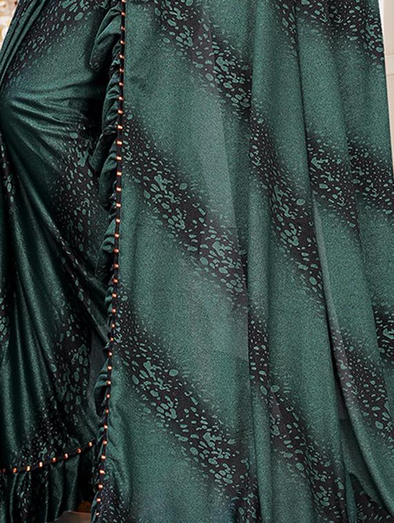 foil printed saree with blouse - 17508210 - Zoom Image - 4