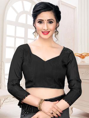 foil printed saree with blouse - 17508211 - Standard Image - 3