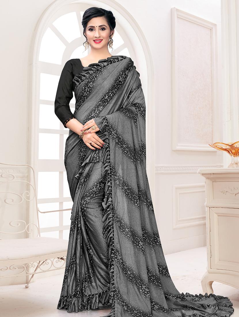 foil printed saree with blouse - 17508211 - Zoom Image - 1
