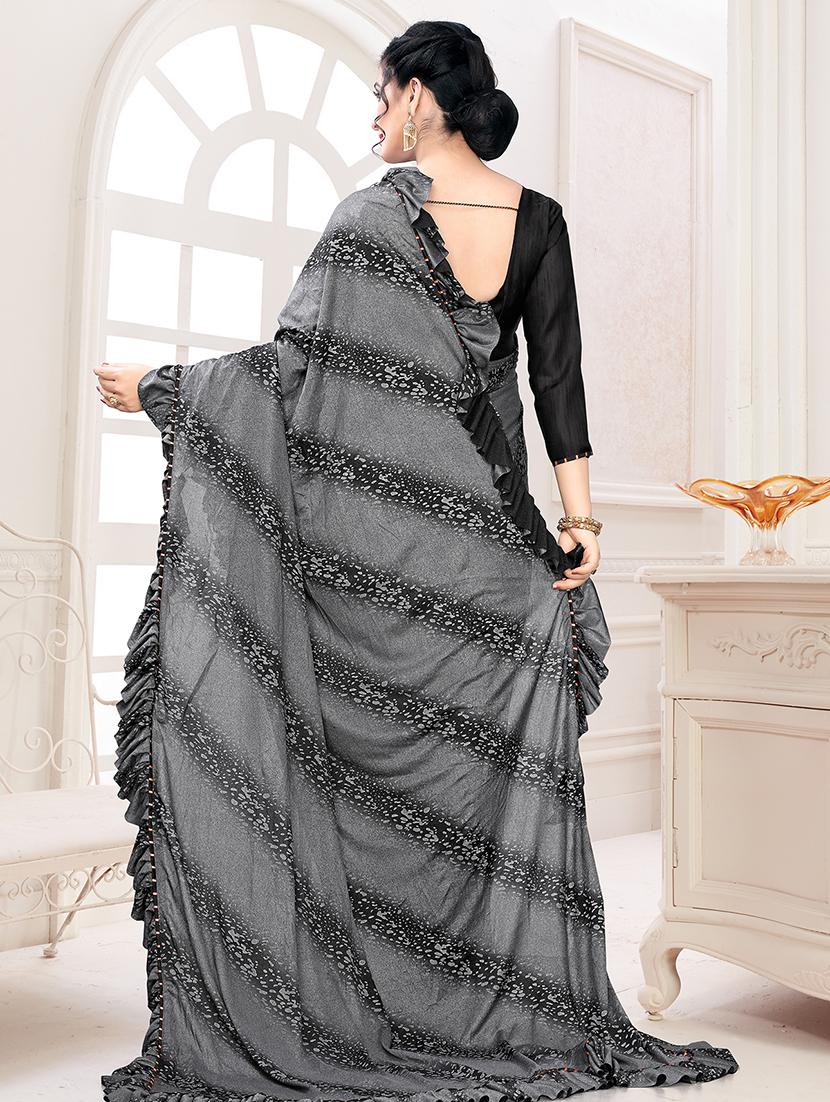 foil printed saree with blouse - 17508211 - Zoom Image - 2