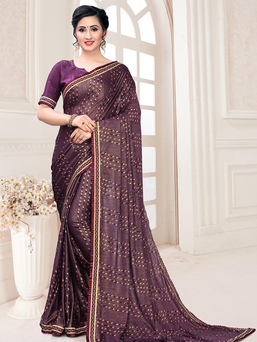 foil printed saree with blouse - 17508214 - Zoom Image - 1