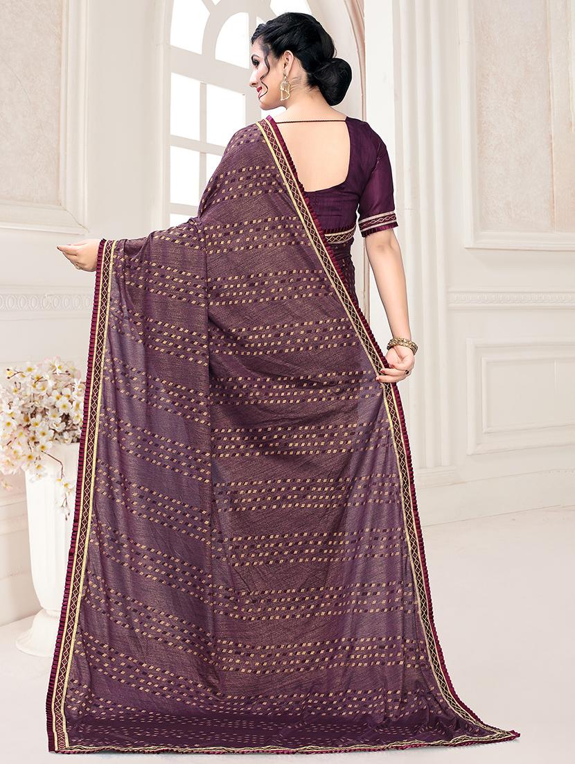 foil printed saree with blouse - 17508214 - Zoom Image - 2