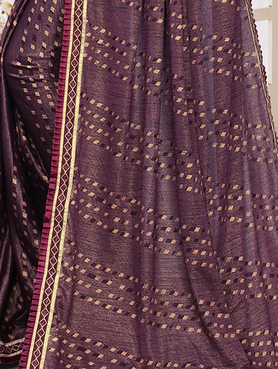 foil printed saree with blouse - 17508214 - Zoom Image - 4