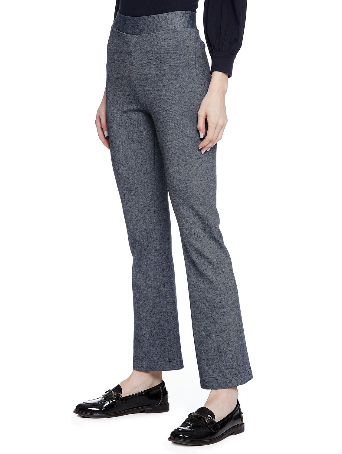 light blue solid flat front trousers trouser - 17508243 - Zoom Image - 2