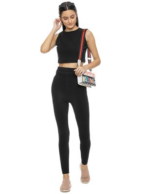black viscose treggings trousers - 17508349 - Standard Image - 4