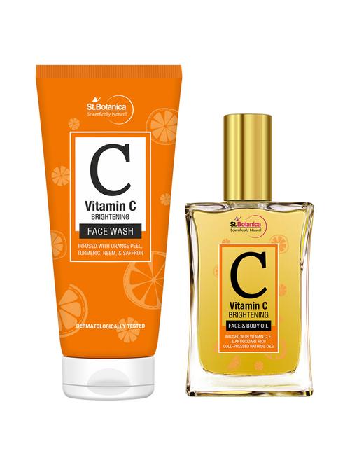 stbotanica vitamin c brightening face wash + face & body oil (100ml each) - 17508397 - Standard Image - 1