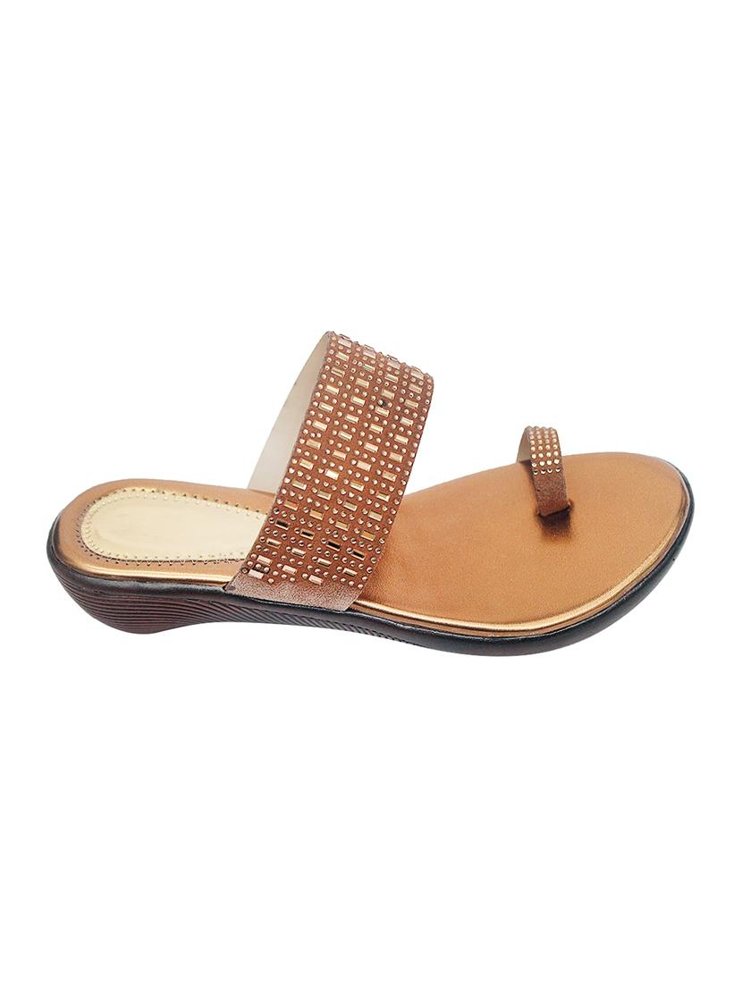 brown synthetic toe separator sandals - 17509026 - Zoom Image - 2