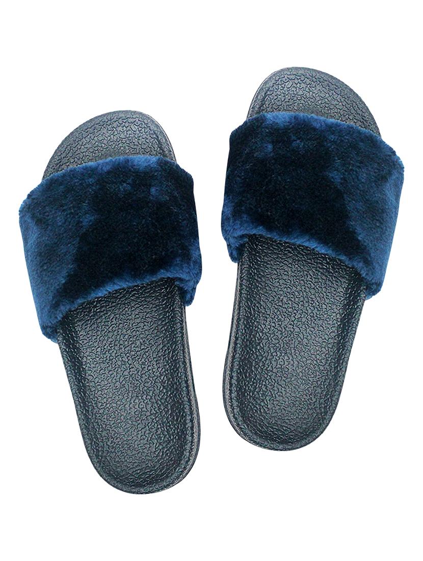 blue pu slippers flip flops - 17509040 - Zoom Image - 1