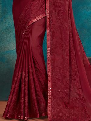 tonal embroidered saree with blouse - 17509108 - Standard Image - 2