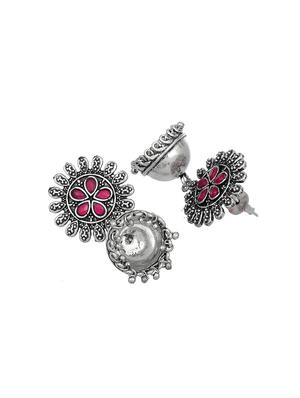 silver brass jhumka earring - 17509243 - Standard Image - 3