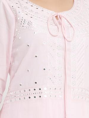 rosewater layered ethnic dress with face mask - 17509489 - Standard Image - 6