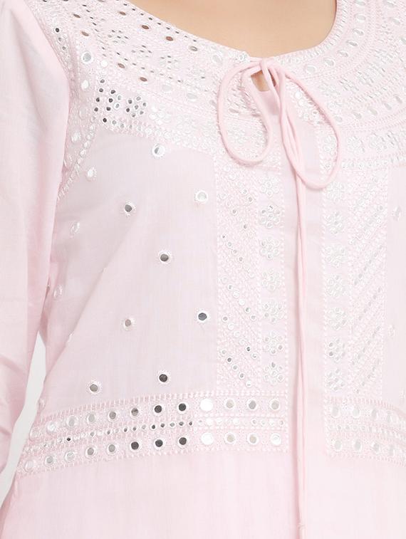 rosewater layered ethnic dress with face mask - 17509489 - Zoom Image - 6