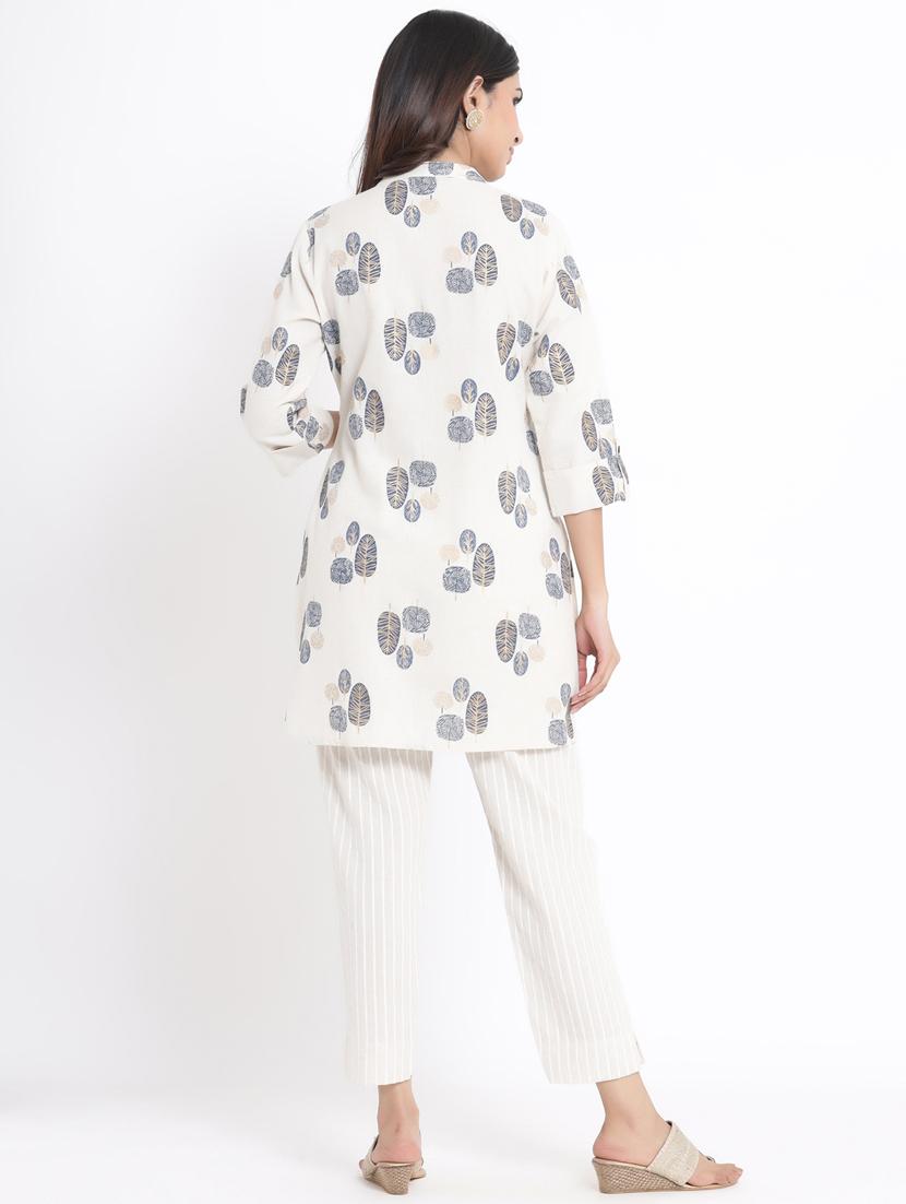 printed high-low kurti with face mask - 17509505 - Zoom Image - 3