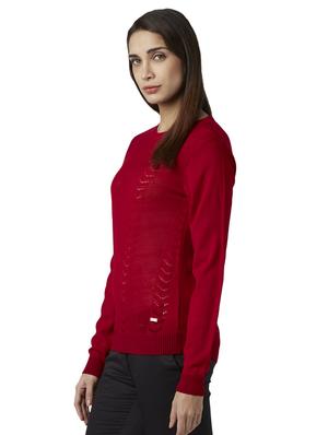 round neck solid pullover - 17509630 - Standard Image - 2