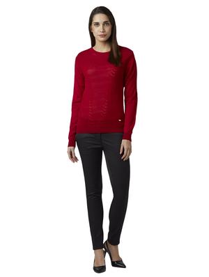 round neck solid pullover - 17509630 - Standard Image - 4