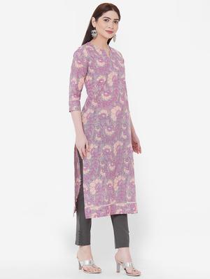 floral straight kurta - 17509640 - Standard Image - 2