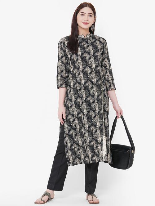 printed straight kurta - 17509641 - Standard Image - 1