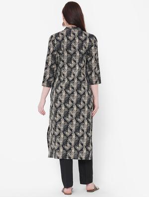 printed straight kurta - 17509641 - Standard Image - 3