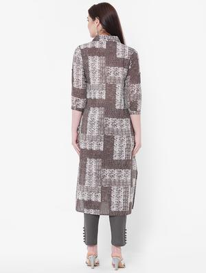 geometrical straight kurta - 17509643 - Standard Image - 3