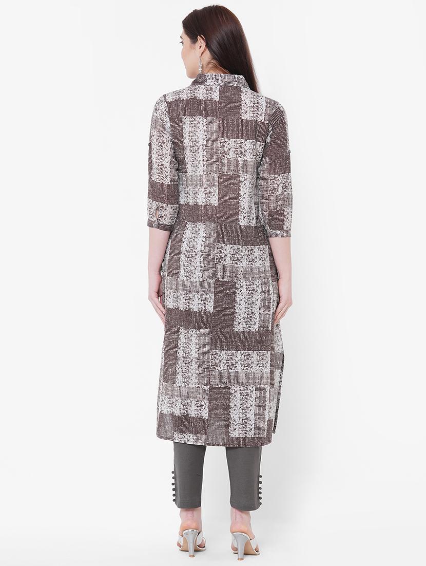 geometrical straight kurta - 17509643 - Zoom Image - 3