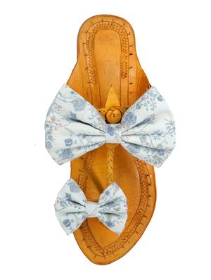 blue leather slip on kolhapuris - 17509768 - Standard Image - 3
