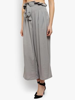 tie up waist flared palazzo - 17509951 - Standard Image - 2
