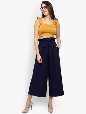 tie up waist flared palazzo - 17509952 - Standard Image - 4