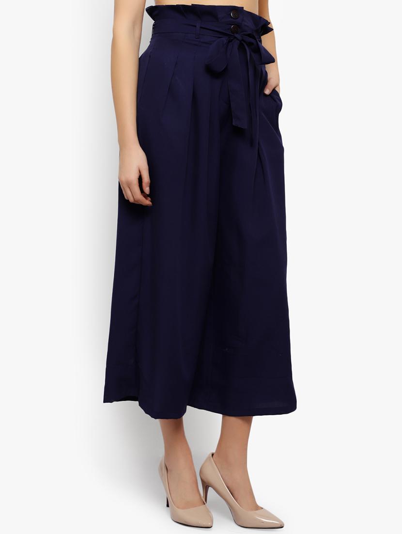 tie up waist flared palazzo - 17509952 - Zoom Image - 2