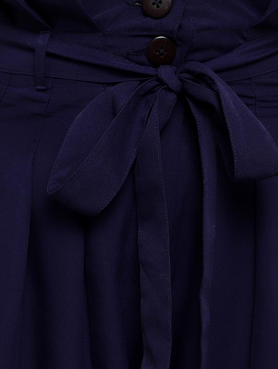 tie up waist flared palazzo - 17509952 - Zoom Image - 5