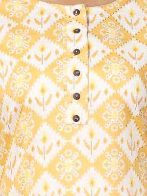 printed straight kurta with face mask - 17510627 - Standard Image - 5