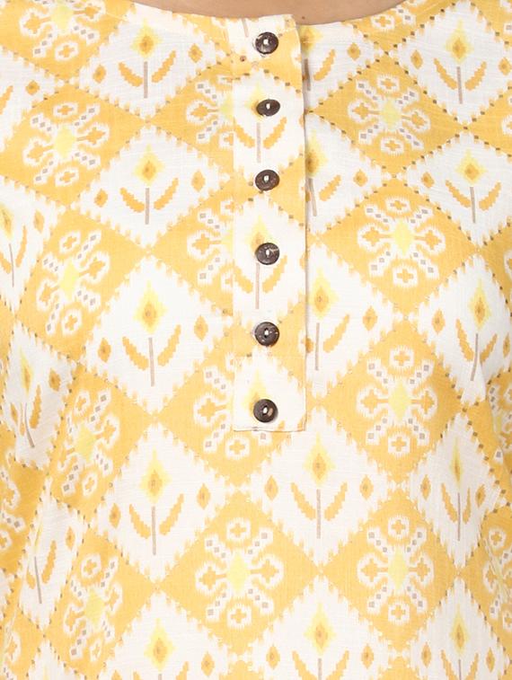printed straight kurta with face mask - 17510627 - Zoom Image - 5