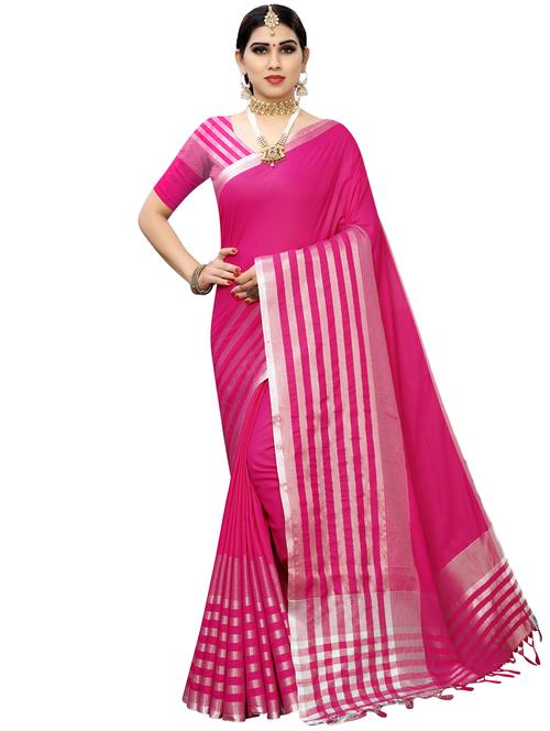 striped kota doria saree with blouse - 17510702 - Very Small Image - 1