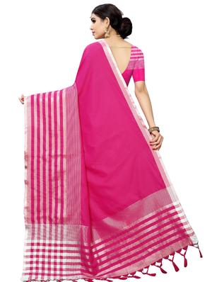 striped kota doria saree with blouse - 17510702 - Standard Image - 2