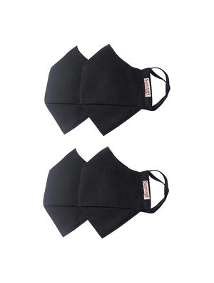 black cotton anti-pollution women mask (pack of 4) - 17510736 - Standard Image - 4