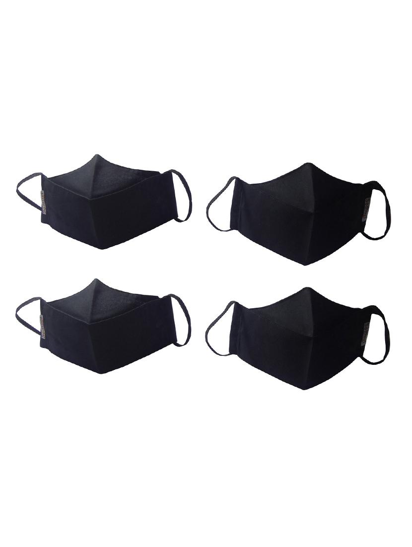 black cotton anti-pollution women mask (pack of 4) - 17510736 - Zoom Image - 2