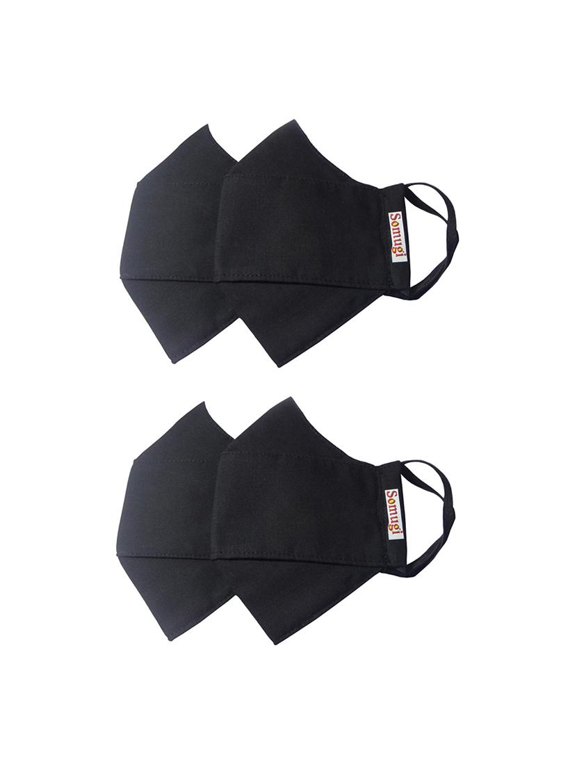 black cotton anti-pollution women mask (pack of 4) - 17510736 - Zoom Image - 4