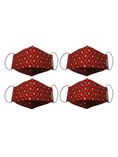 red cotton anti-pollution women mask (pack of 4) - 17510739 - Standard Image - 1