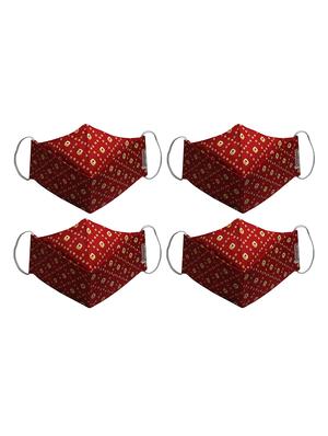 red cotton anti-pollution women mask (pack of 4) - 17510739 - Standard Image - 2