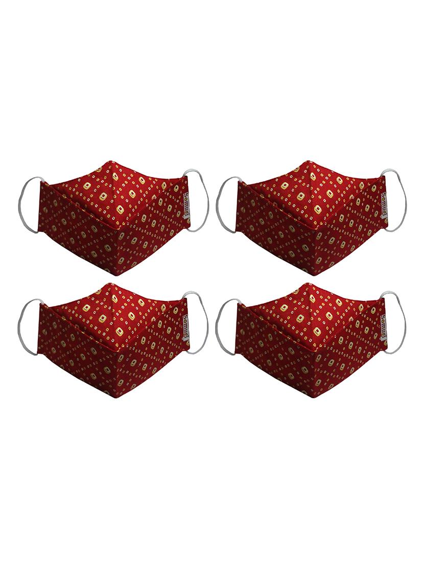 red cotton anti-pollution women mask (pack of 4) - 17510739 - Zoom Image - 2