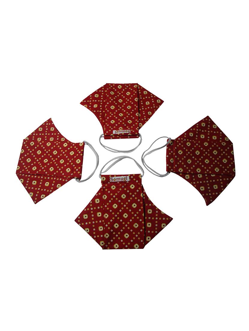 red cotton anti-pollution women mask (pack of 4) - 17510739 - Zoom Image - 3