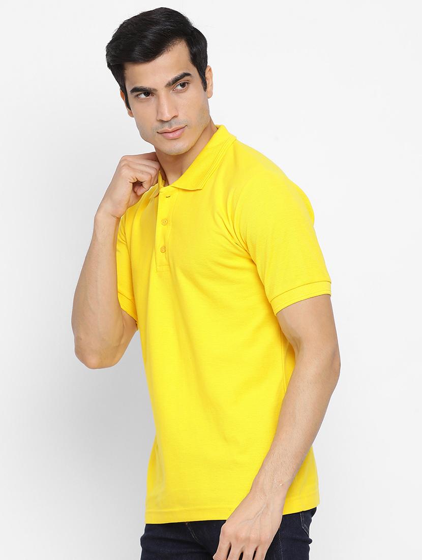 yellow solid polo t-shirt - 17510819 - Zoom Image - 2
