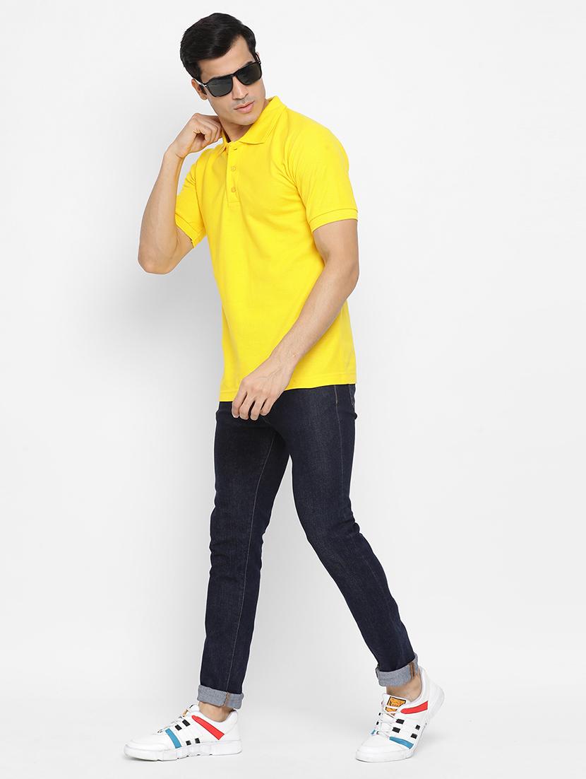 yellow solid polo t-shirt - 17510819 - Zoom Image - 4
