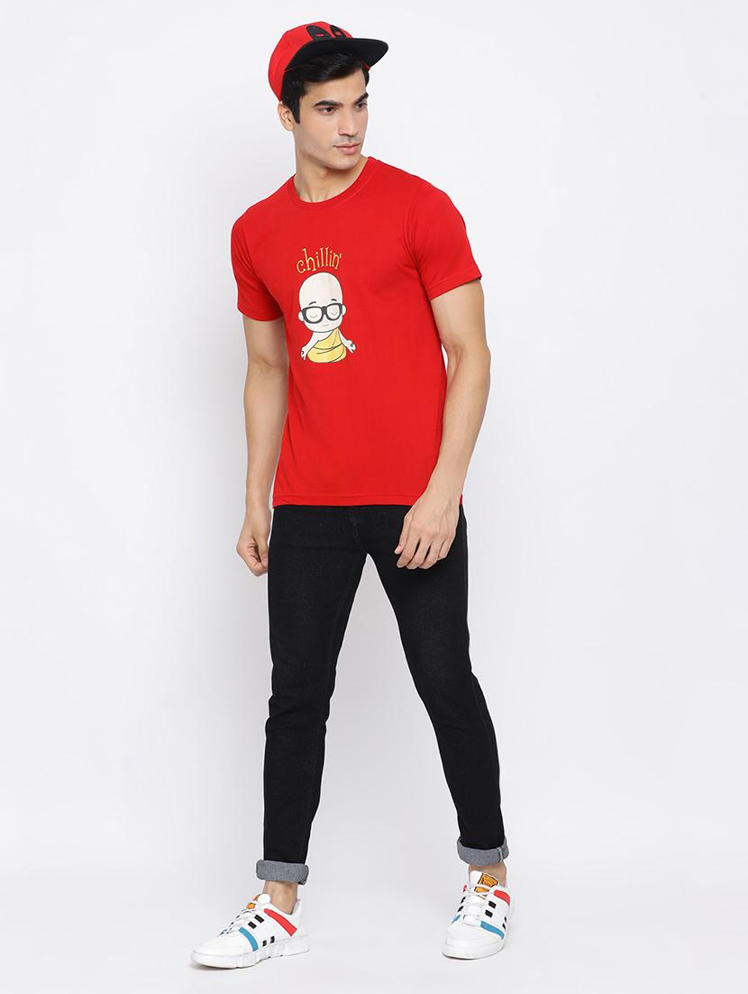 red printed t-shirt - 17510820 - Zoom Image - 4