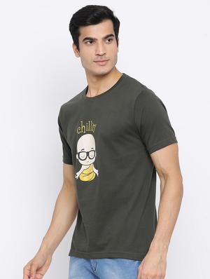 olive green printed t-shirt - 17510822 - Standard Image - 2