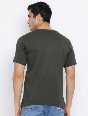 olive green printed t-shirt - 17510822 - Standard Image - 3