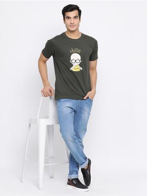 olive green printed t-shirt - 17510822 - Standard Image - 4