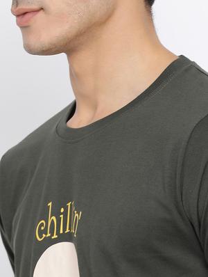 olive green printed t-shirt - 17510822 - Standard Image - 5